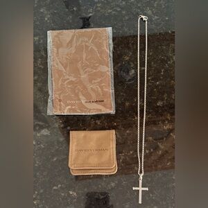 David Yurman Silver Cross Necklace